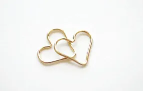 14K Gold-Filled Open Wire Heart, Gold Fill Heart Connector Link Spacer, Heart Charms, Jewelry Supplies, Heart Pendant, Heart Jump Rings