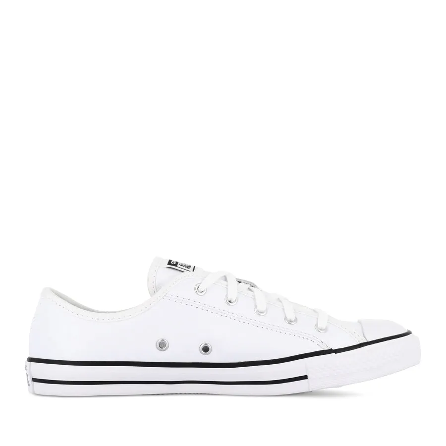 ALL STAR DAINTY LOW LEATHER CORE - WHITE BLACK WHITE