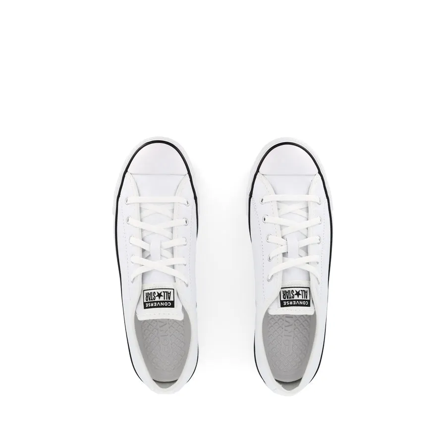 ALL STAR DAINTY LOW LEATHER CORE - WHITE BLACK WHITE