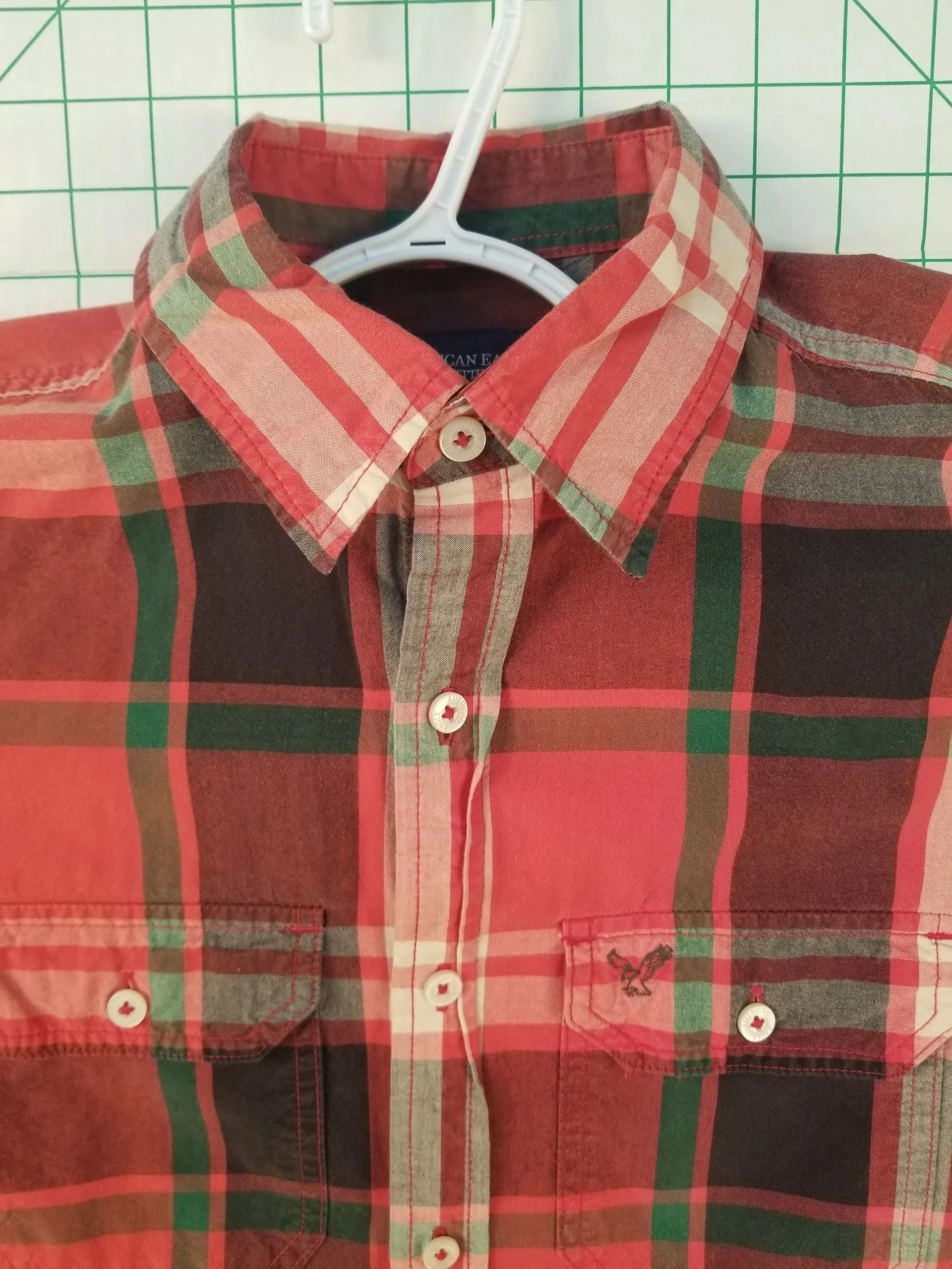 American Eagle Outfitters Red Plaid Button Up