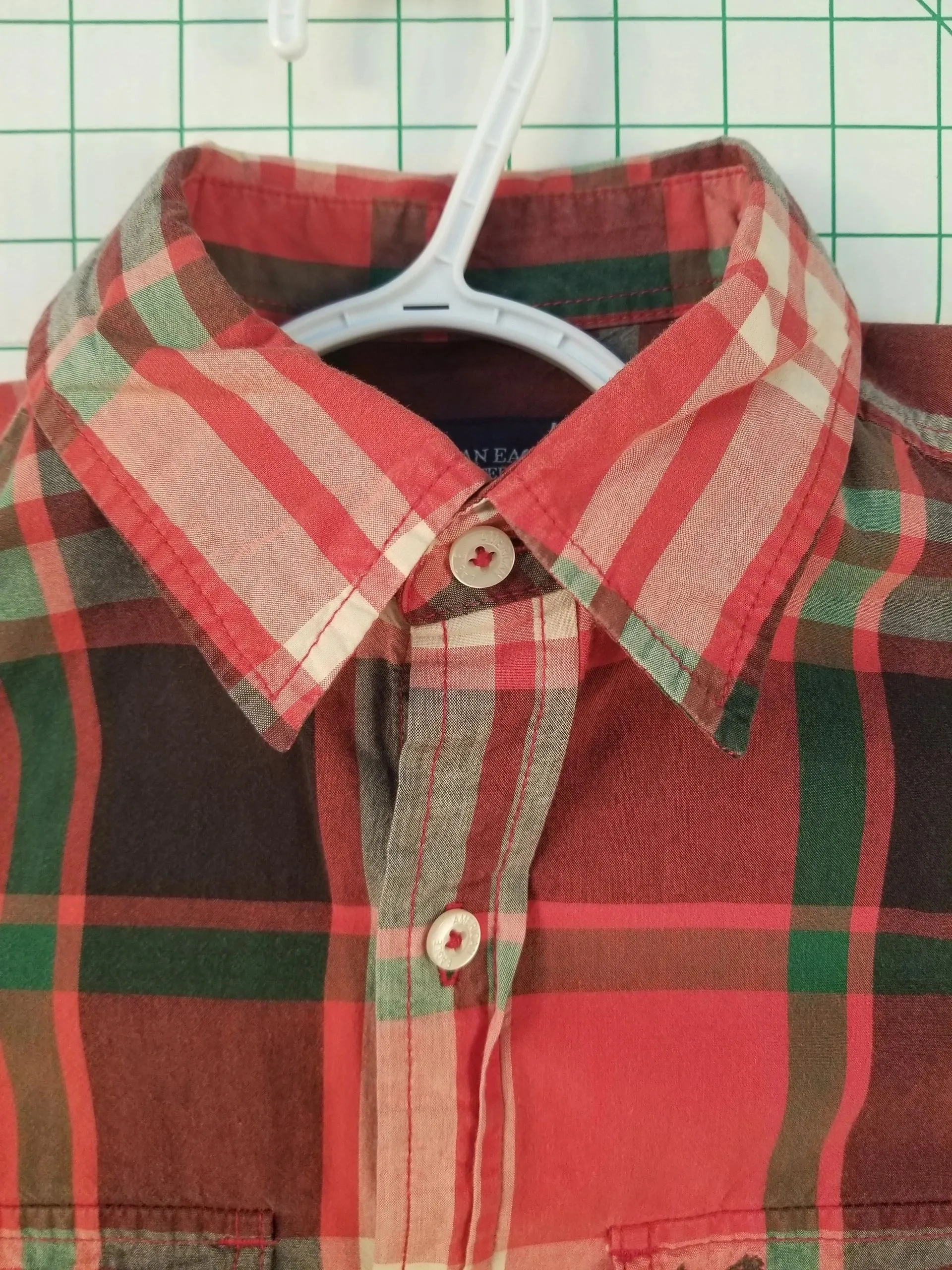 American Eagle Outfitters Red Plaid Button Up