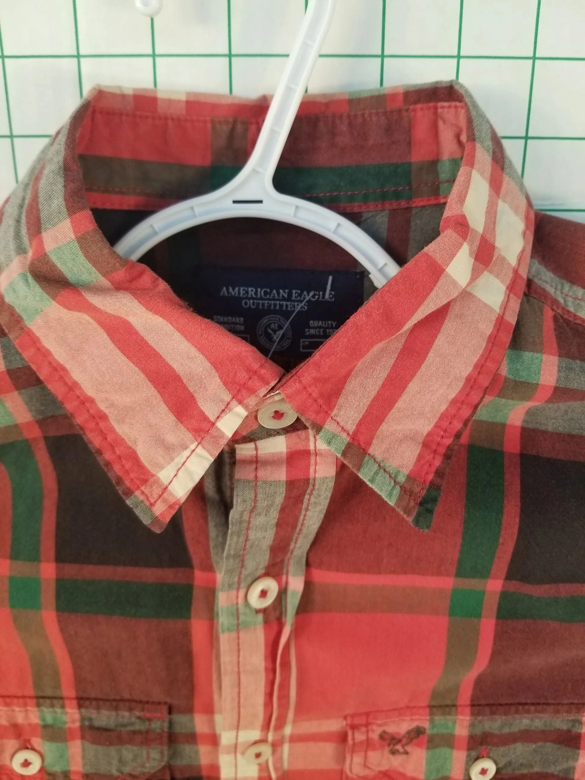 American Eagle Outfitters Red Plaid Button Up