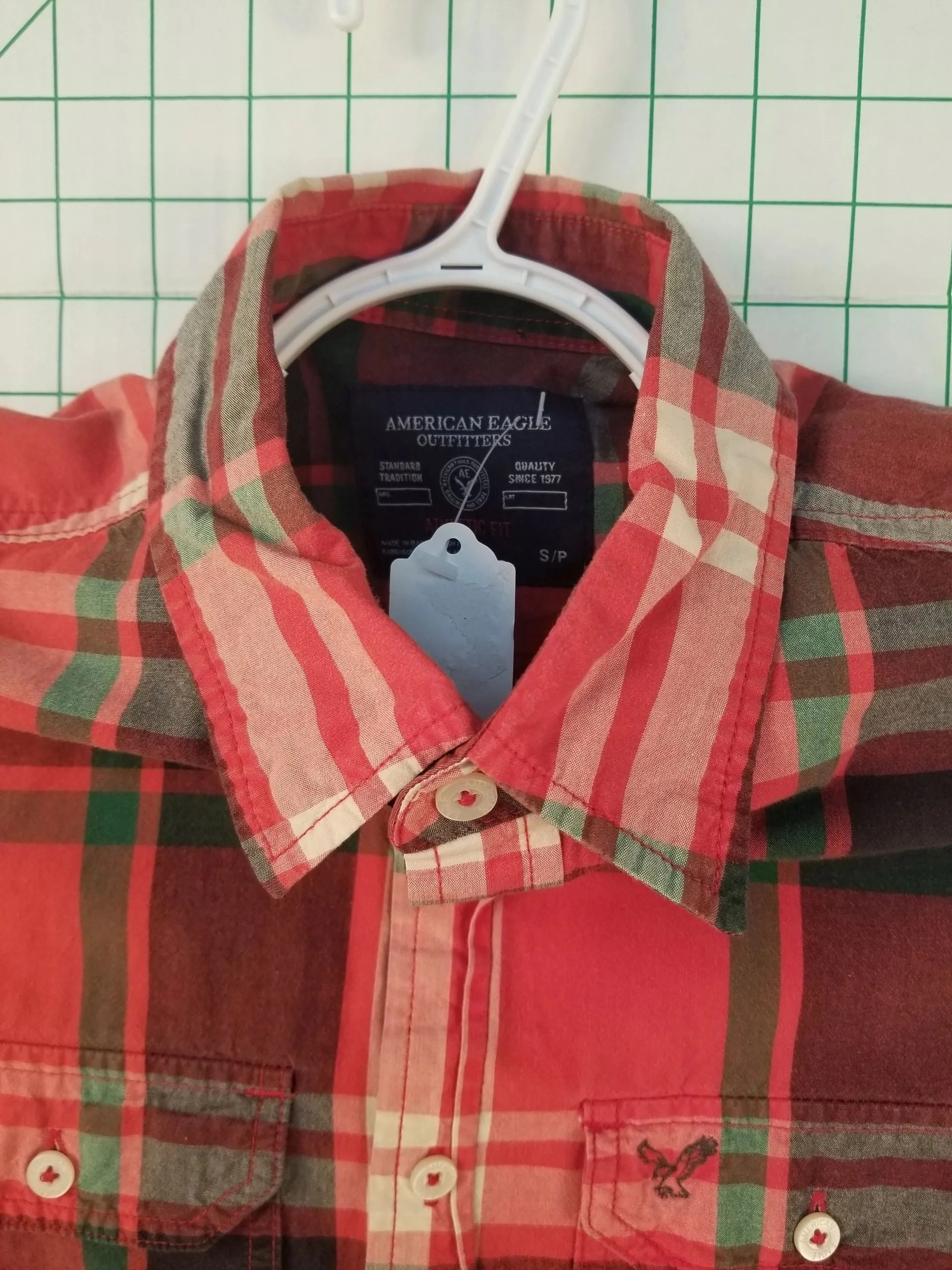 American Eagle Outfitters Red Plaid Button Up