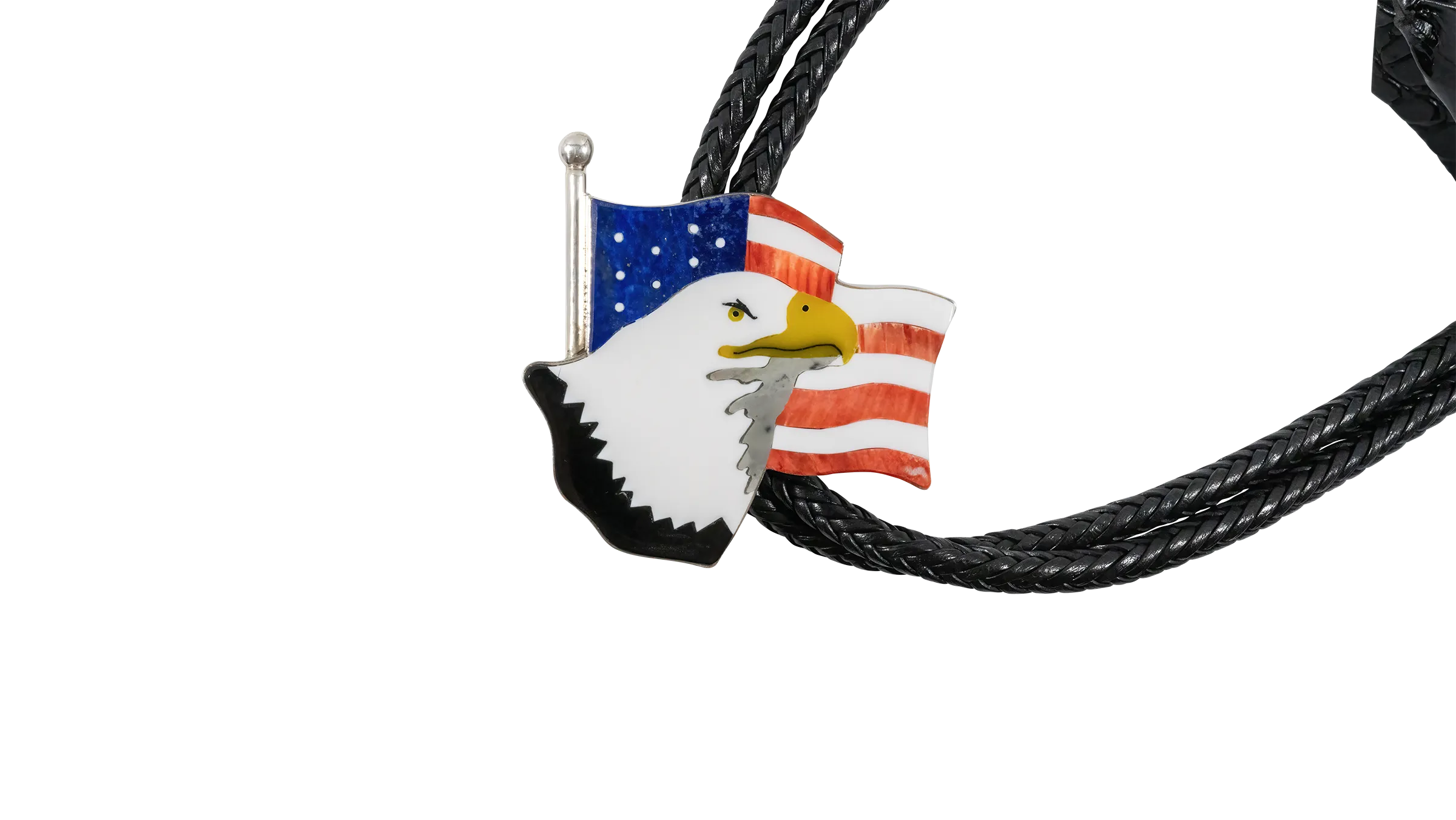 American Flag & Bald Eagle Bolo Tie | Calvin Desson