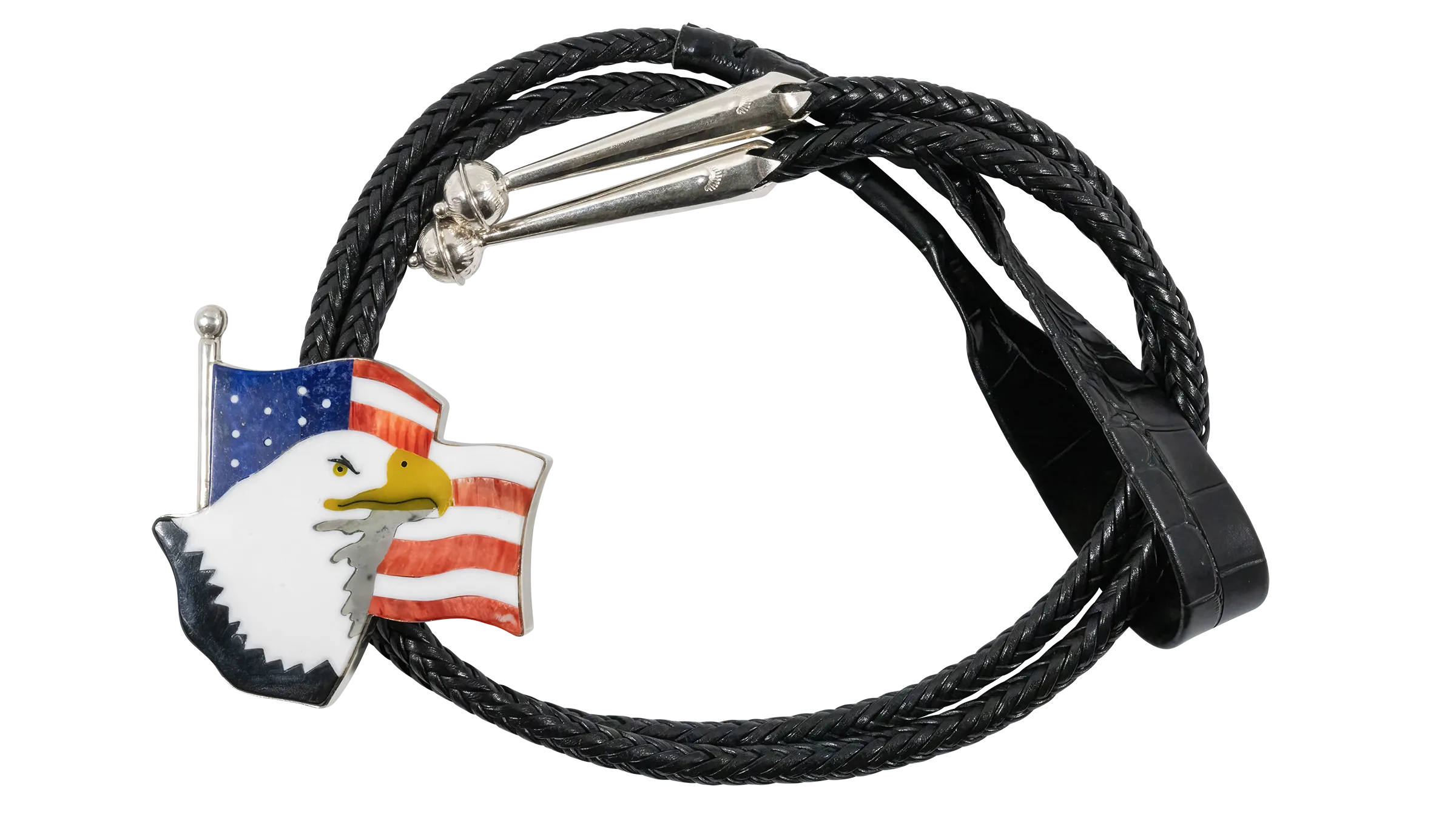 American Flag & Bald Eagle Bolo Tie | Calvin Desson