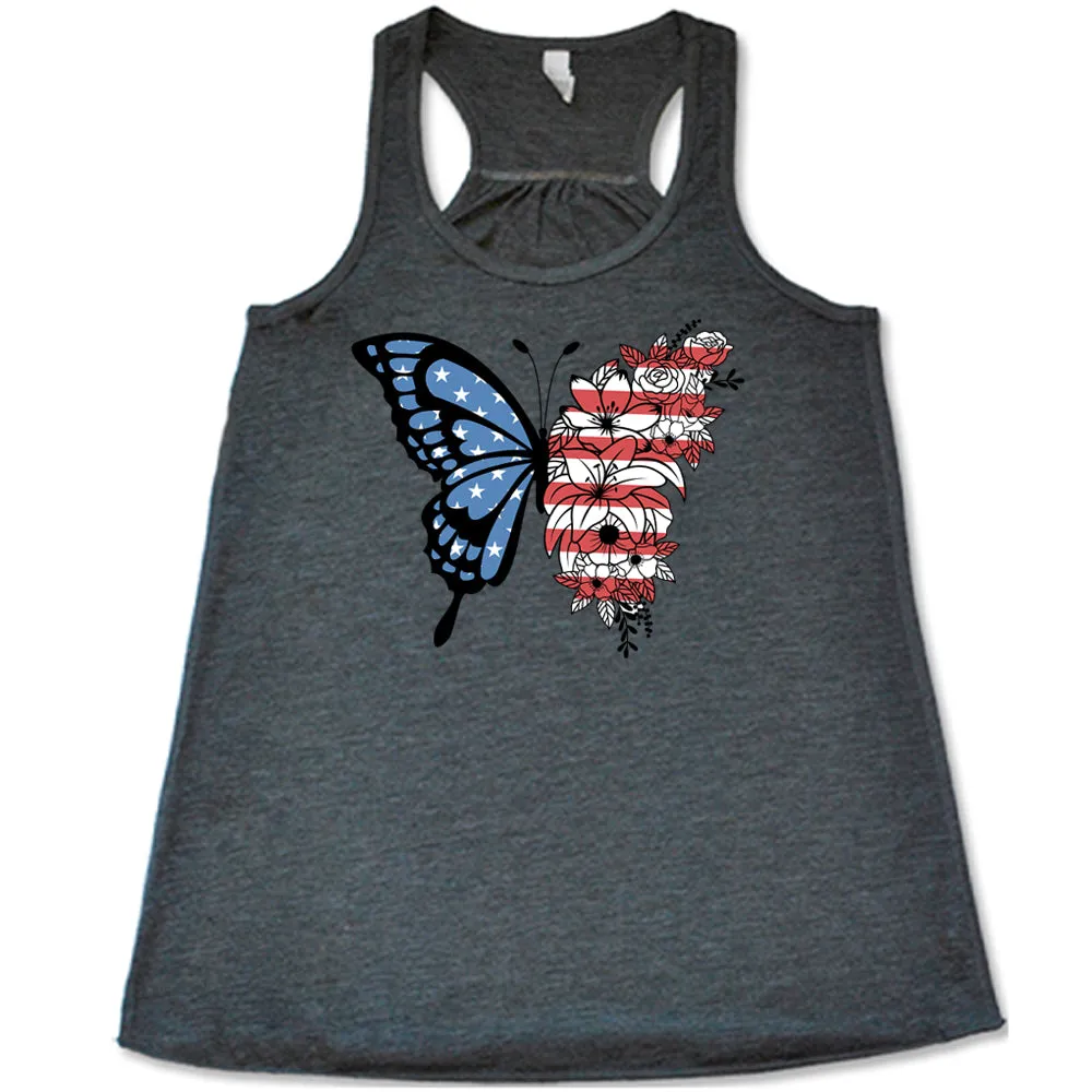 American Flag Butterfly Shirt