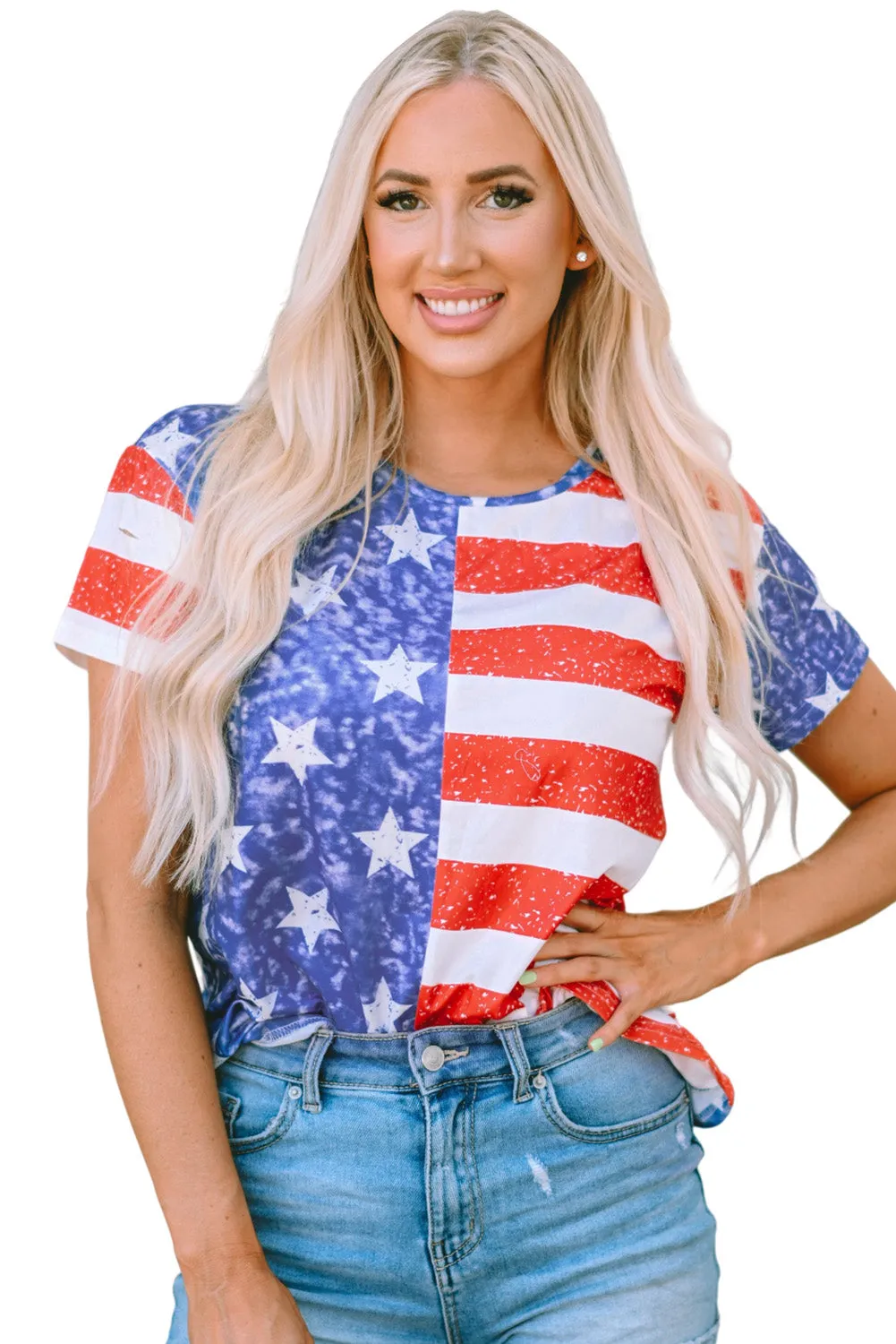 American Flag Distressed T Shirt