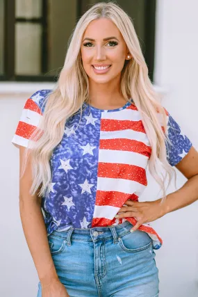 American Flag Distressed T Shirt