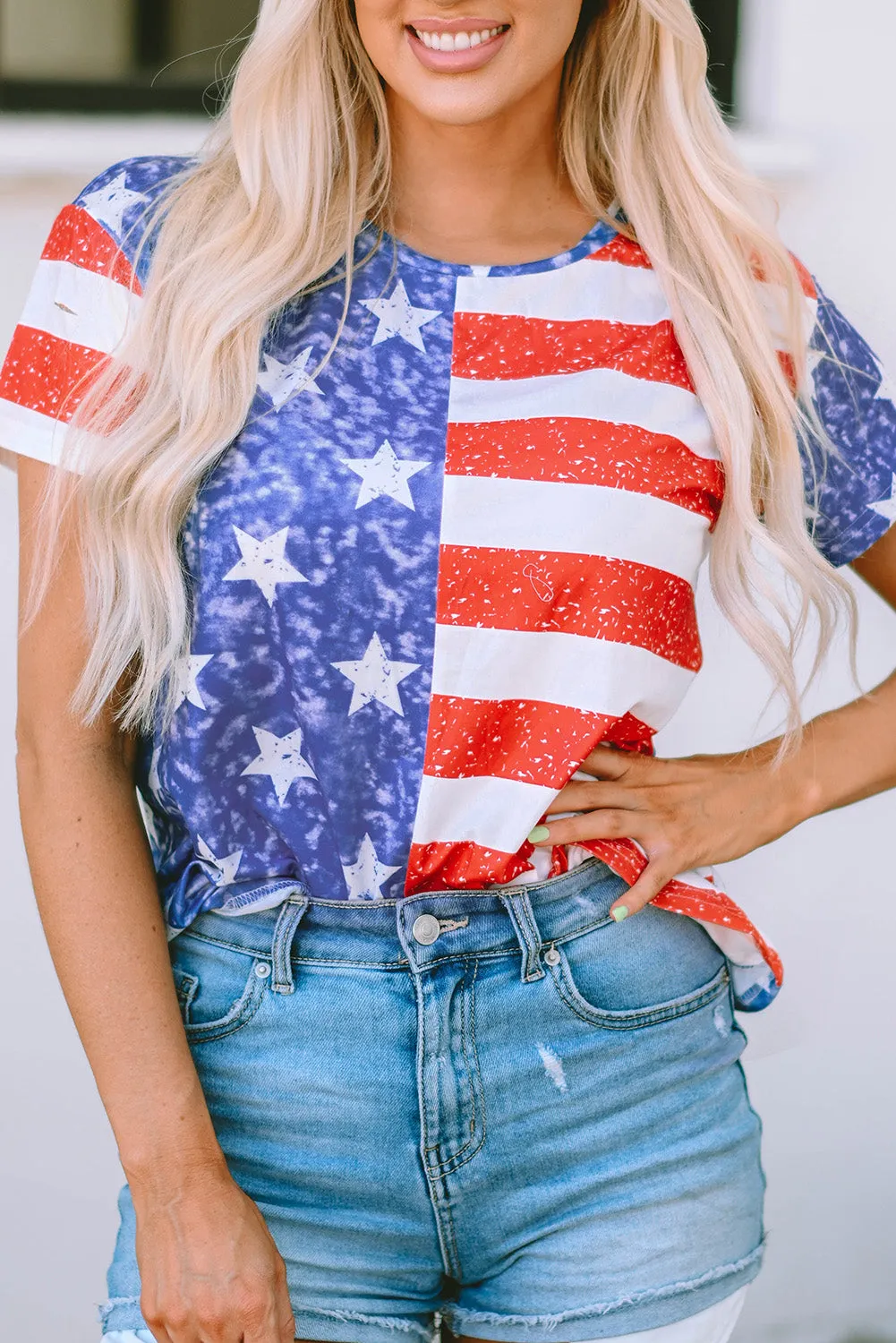 American Flag Distressed T Shirt