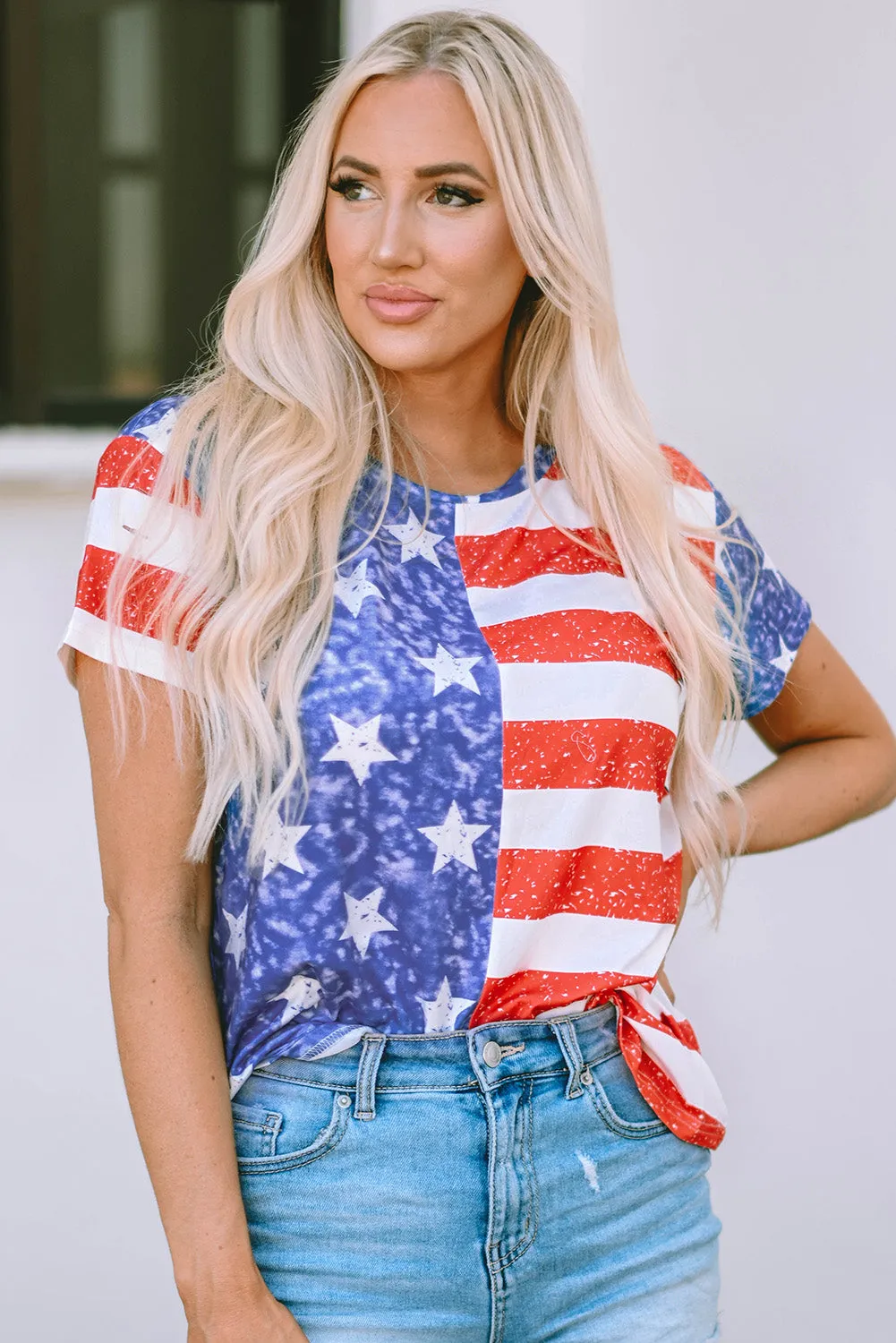 American Flag Distressed T Shirt