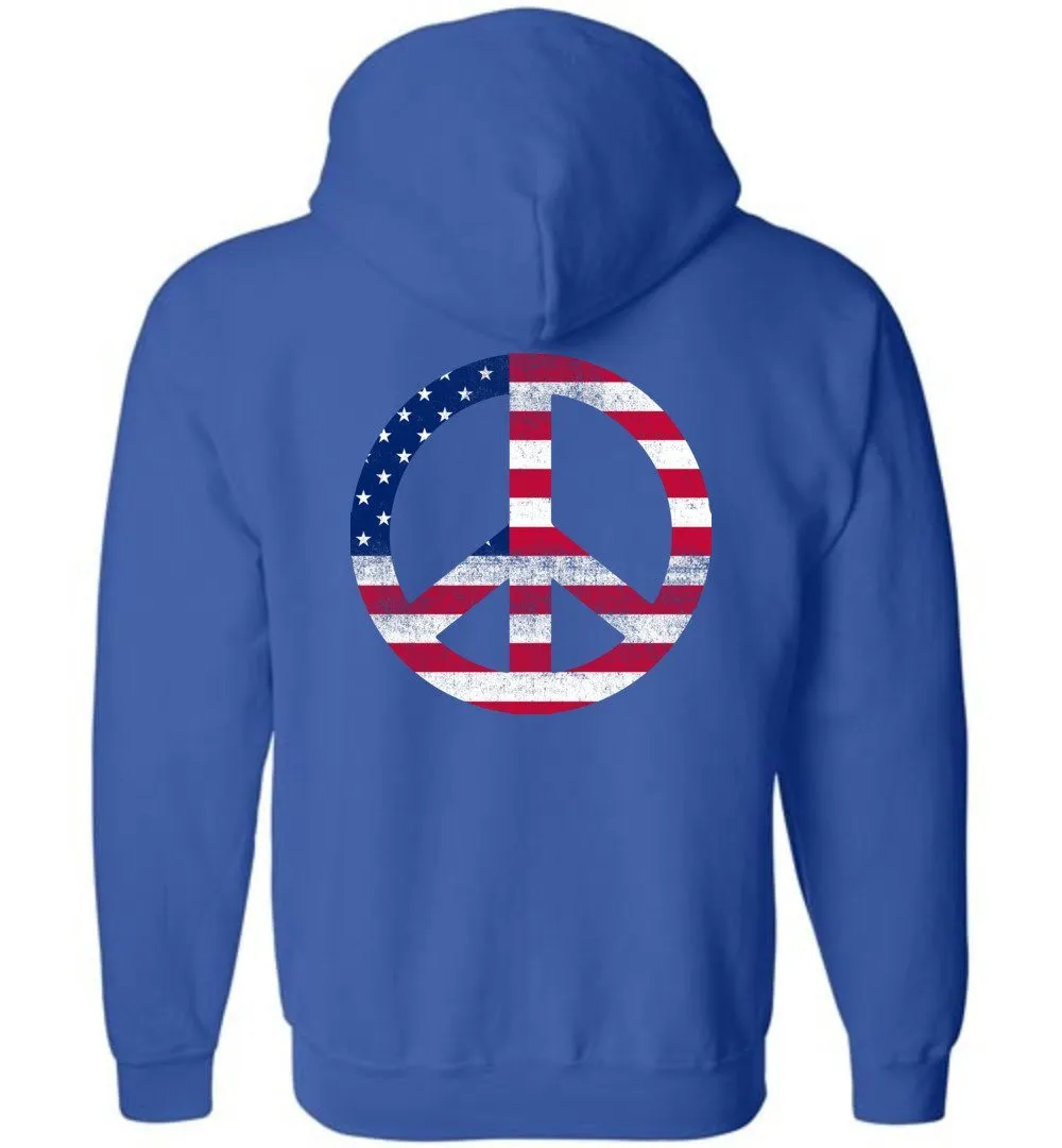 American Peace Sign - Zip Hoodie