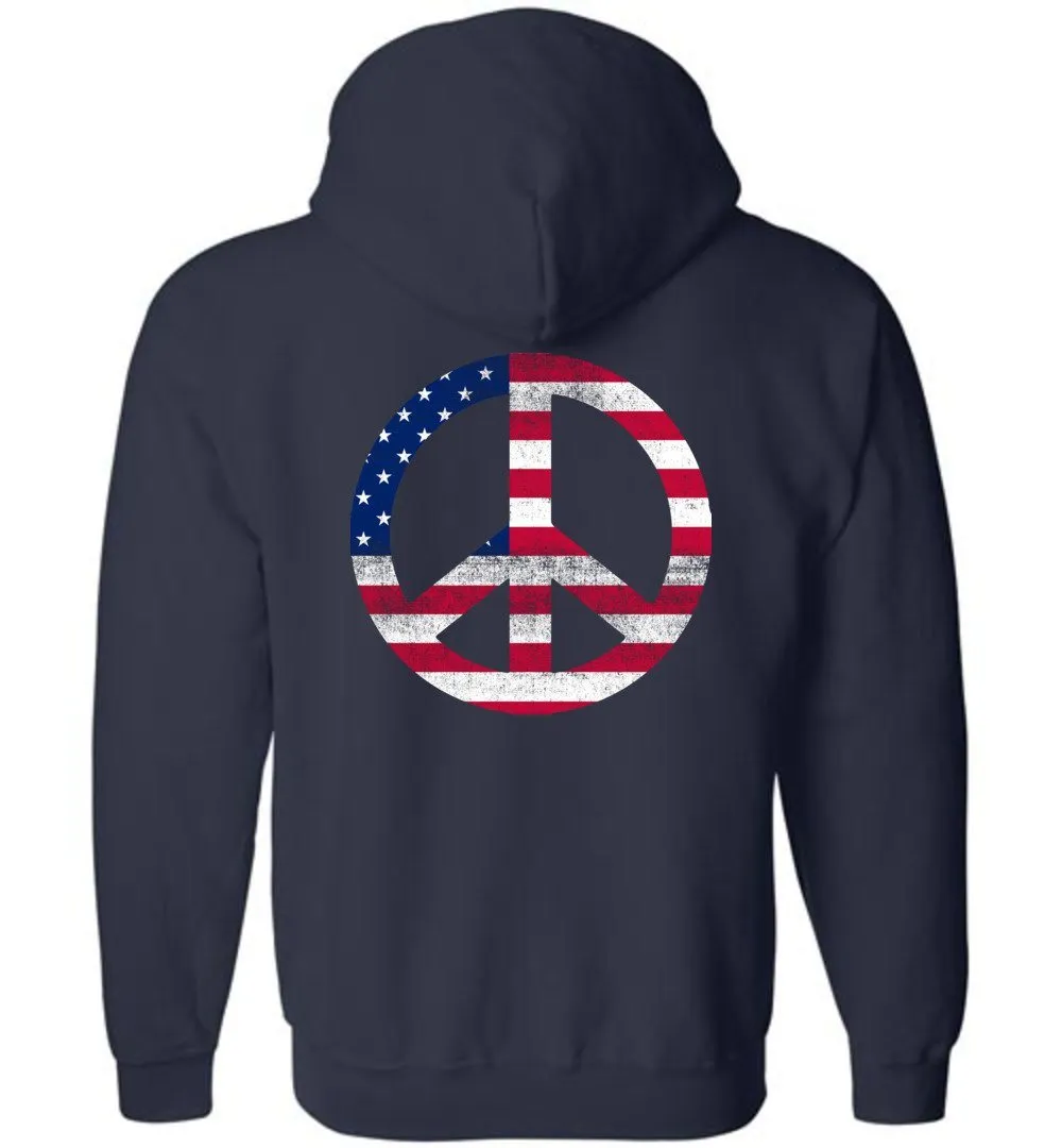 American Peace Sign - Zip Hoodie