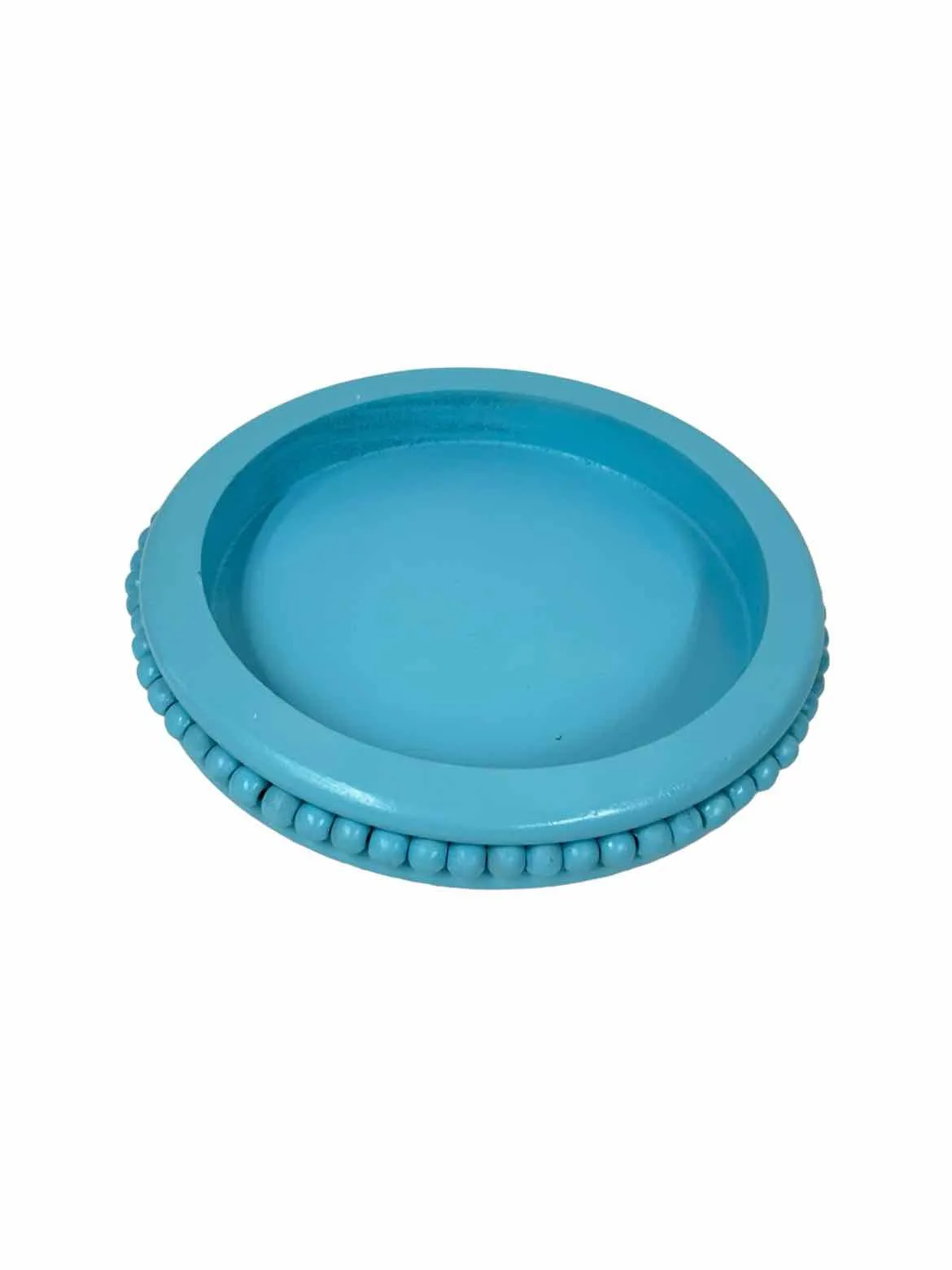 AQUA Wood CIRCULAR 2.5" H X 10.5" W DECORATIVE TRAY