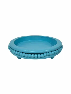 AQUA Wood CIRCULAR 2.5" H X 10.5" W DECORATIVE TRAY