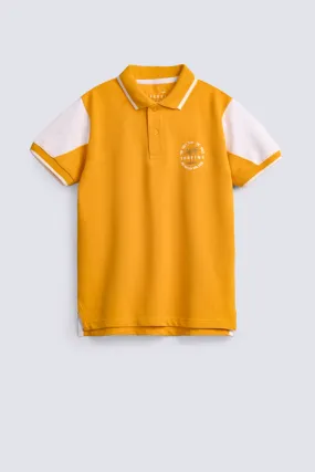 BOYS CONTRAST PANEL POLO