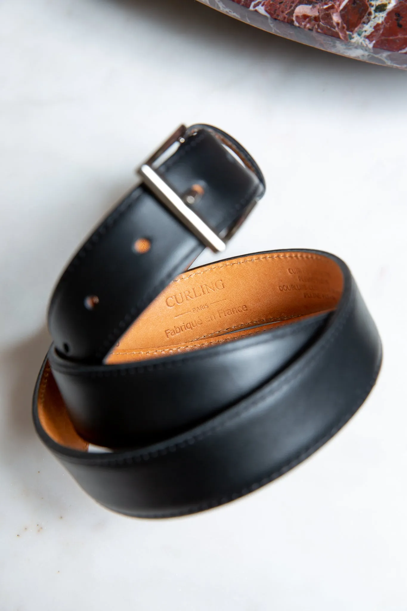 Ceinture Cesar en cuir - Noir