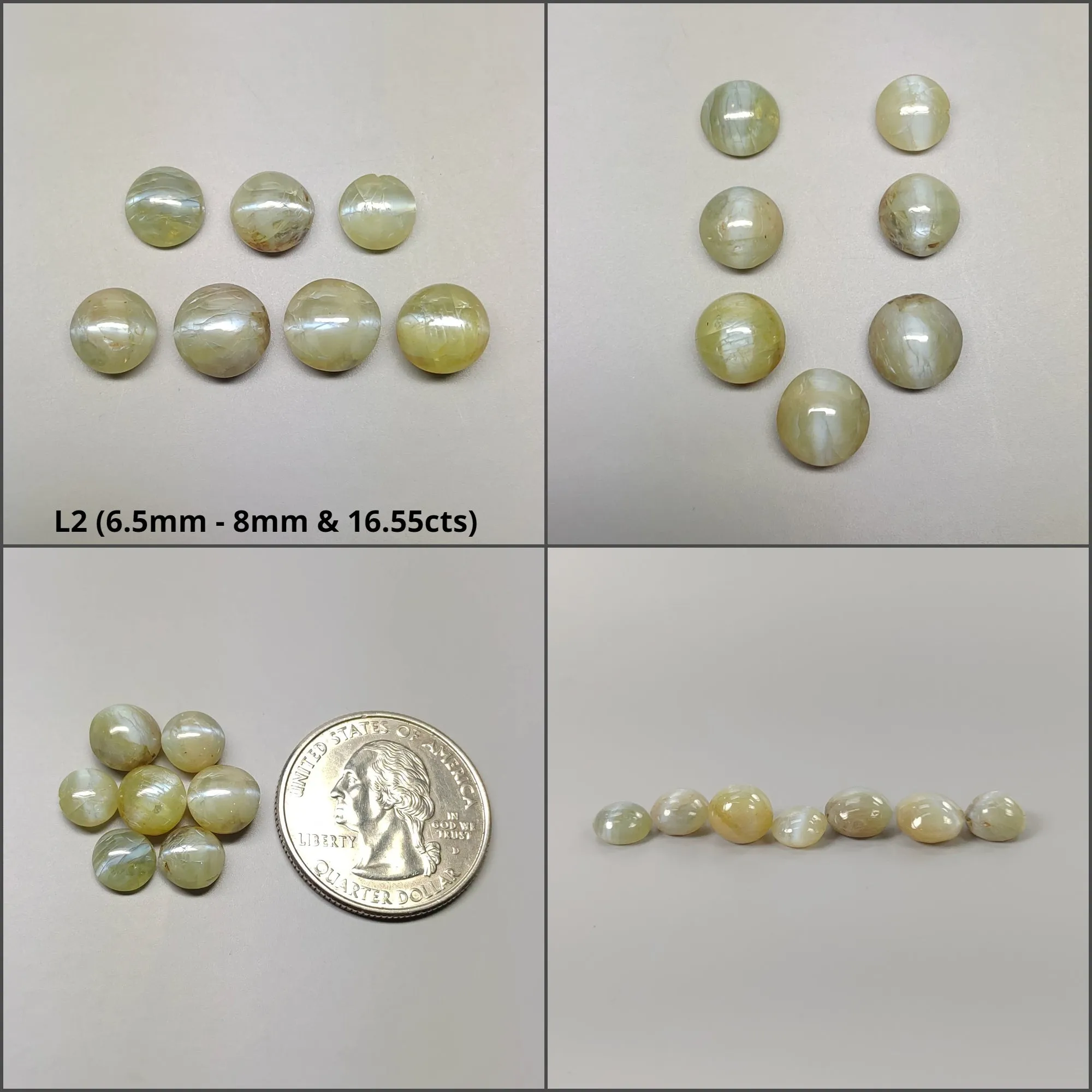 CHRYSOBERYL CAT'S EYE Gemstone Cabochon : Natural Untreated Unheated Cat's Eye Round & Oval Shape Lots