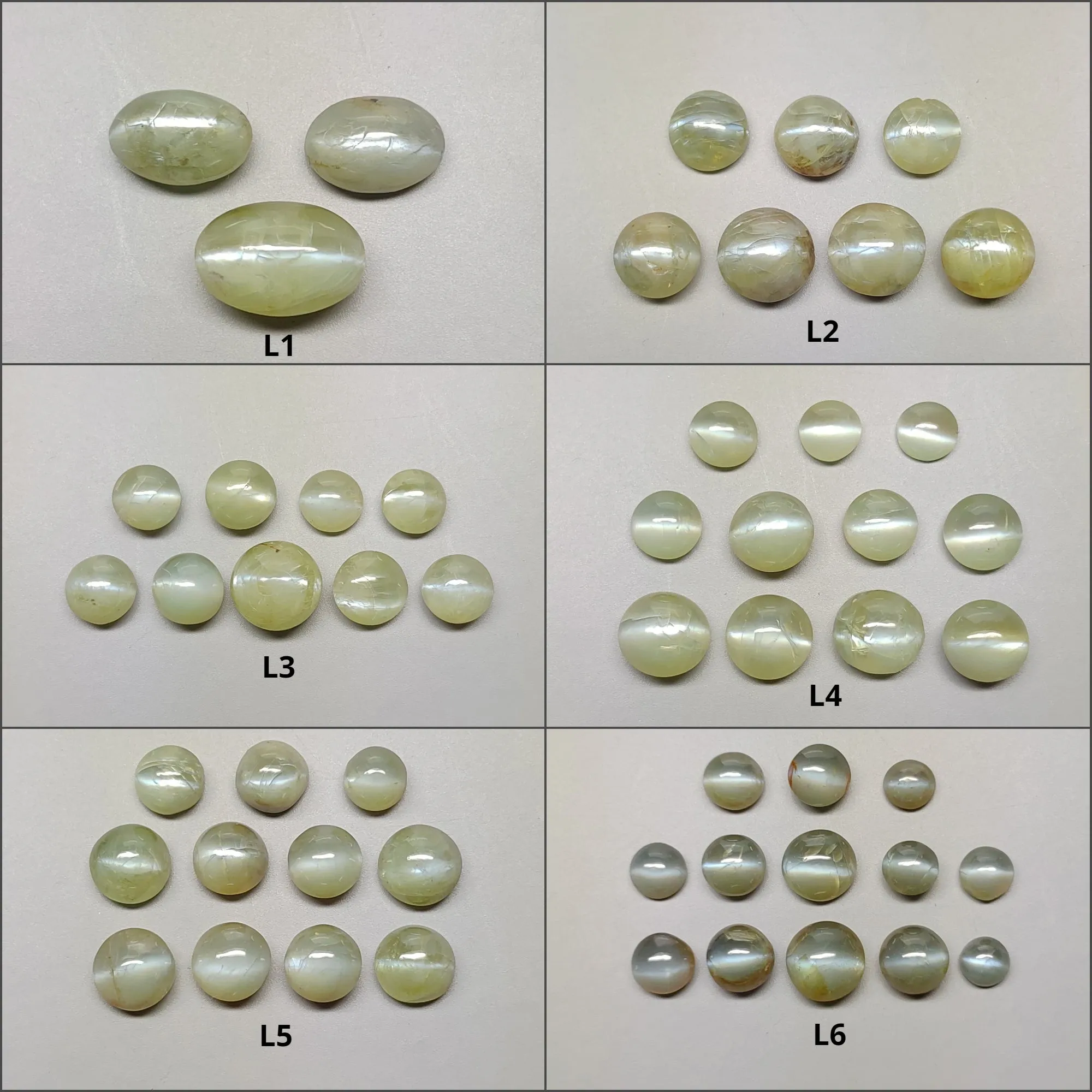 CHRYSOBERYL CAT'S EYE Gemstone Cabochon : Natural Untreated Unheated Cat's Eye Round & Oval Shape Lots