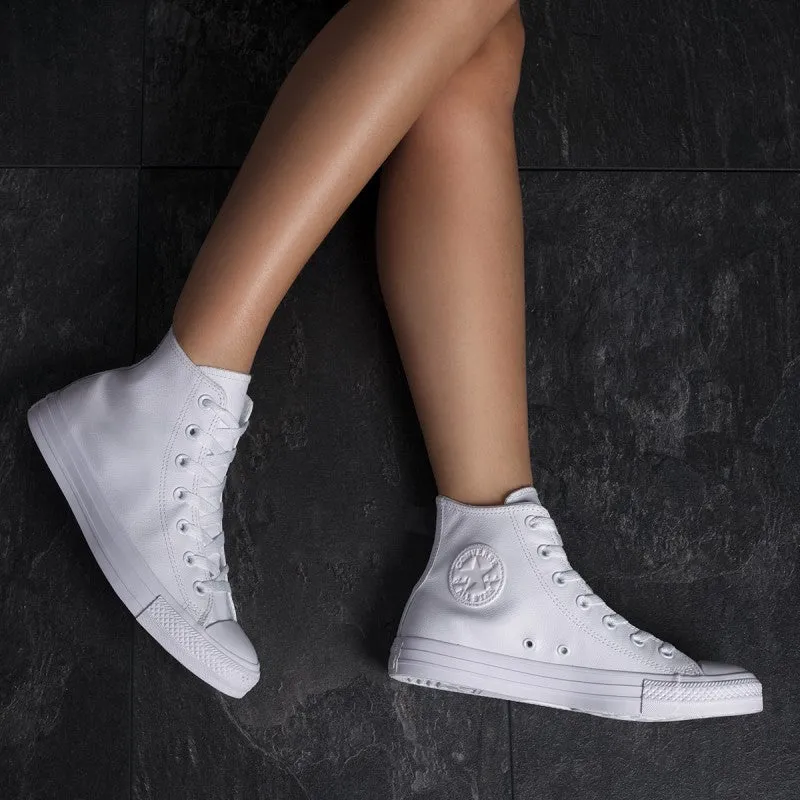 Converse Chuck Taylor Monochrome Bianca Pelle 1T406