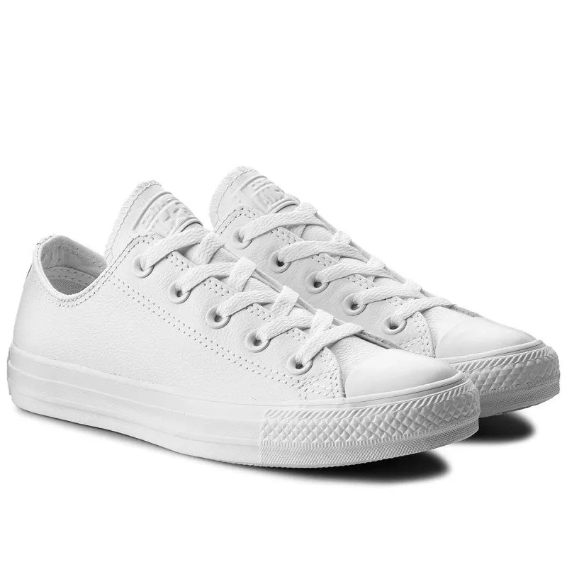 Converse Chuck Taylor Monochrome Bianca Pelle Bassa