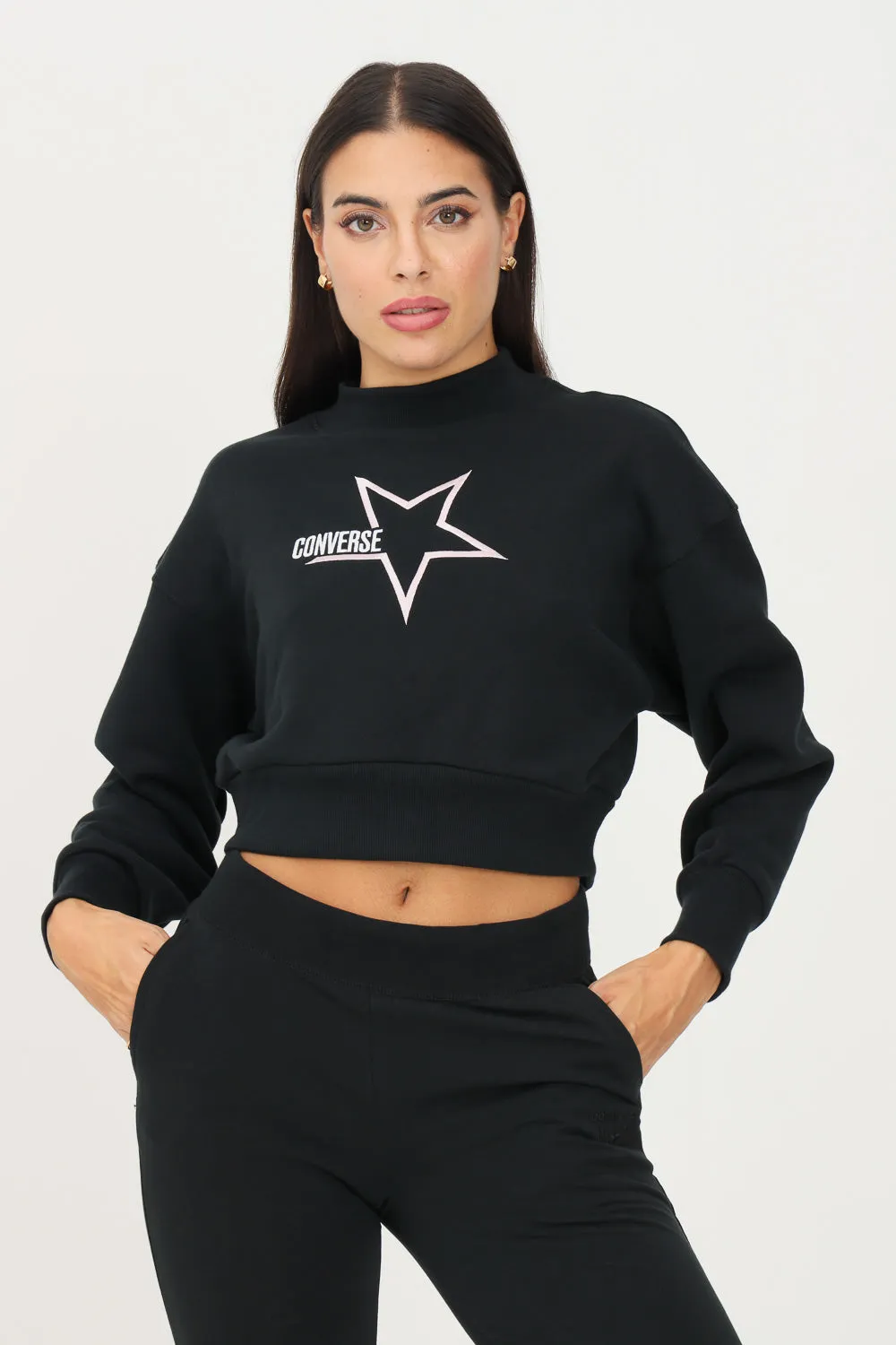 Converse Sweatshirt Cropped Crew 10023328-A01 black