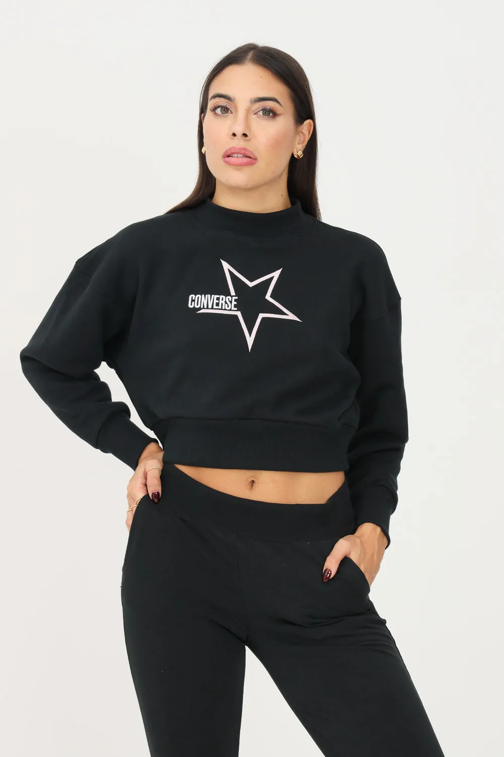 Converse Sweatshirt Cropped Crew 10023328-A01 black