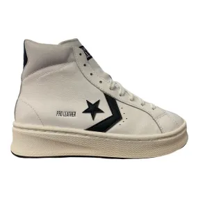 Converse women's leather sneakers shoe Pro Leather Lift Hi 172386C white-black