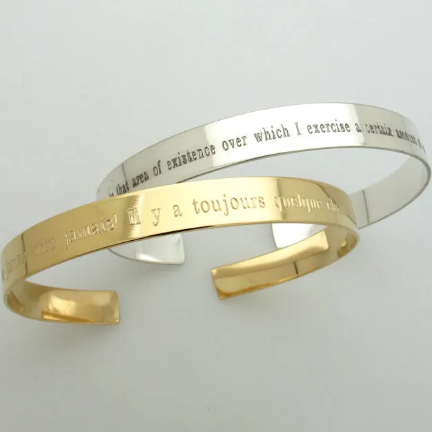 Custom Inspirational Personalized Gold Cuff for her