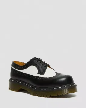 Doc Martens UNISEX 3989 BEX SMOOTH LEATHER BROGUE SHOES (BLACK/WHITE SMOOTH)