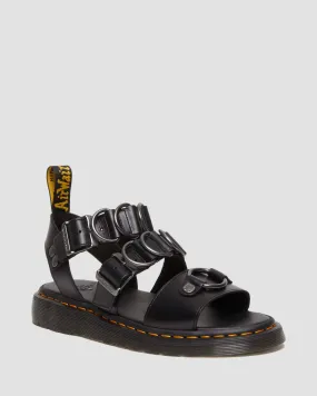 Dr Martens UNISEX GRYPHON ALTERNATIVE BRANDO LEATHER STRAP SANDALS (Black)