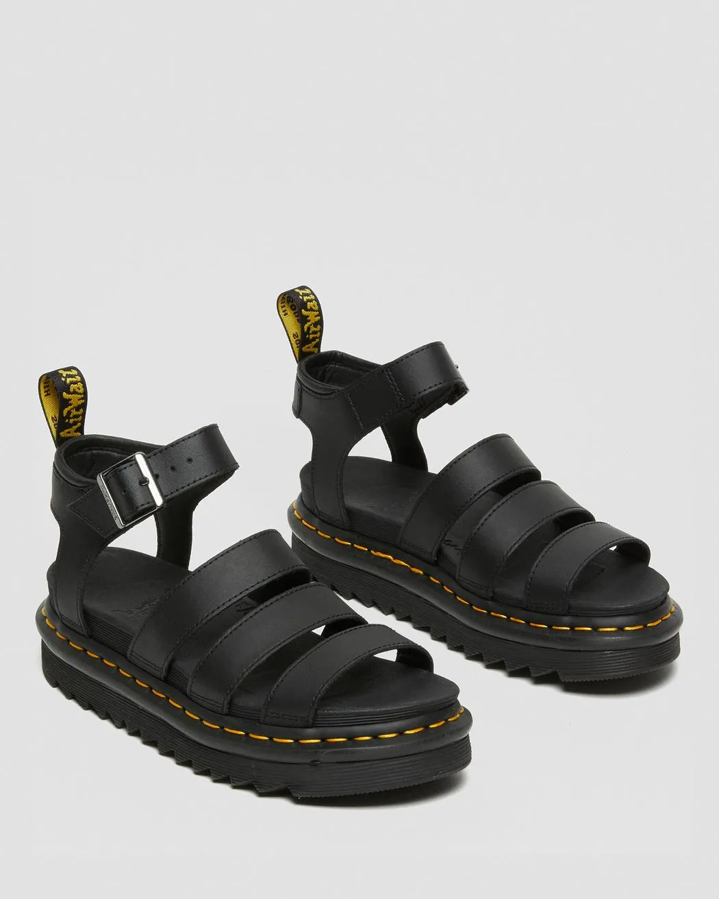 Dr. Martens Women's BLAIRE HYDRO LEATHER STRAP SANDALS (Black)