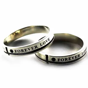 Forever Love silver couple ring