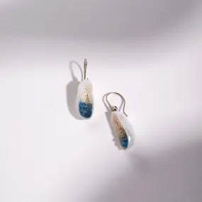 Freshwater Soufflé Pearl Geode Earrings with Blue Topaz & Seed Pearls