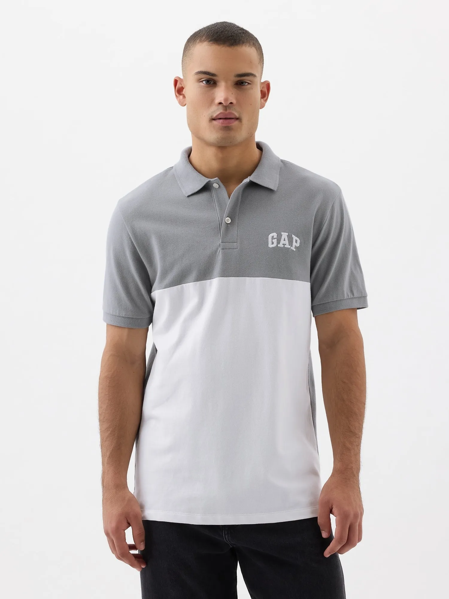 Gap Logo Colorblock Pique Polo Shirt