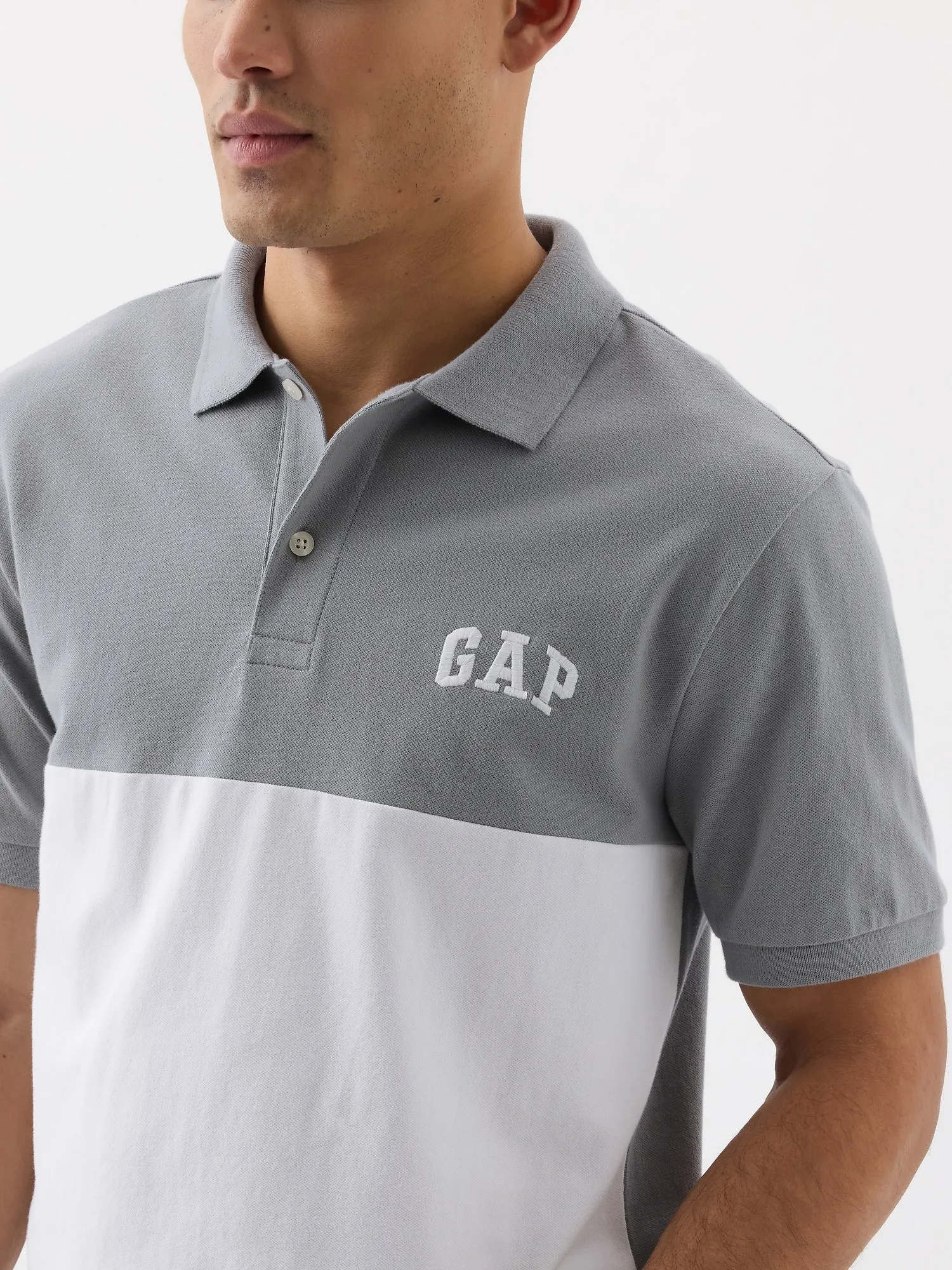 Gap Logo Colorblock Pique Polo Shirt