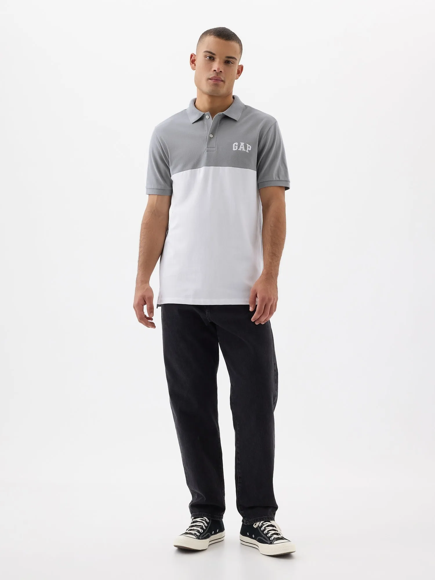 Gap Logo Colorblock Pique Polo Shirt