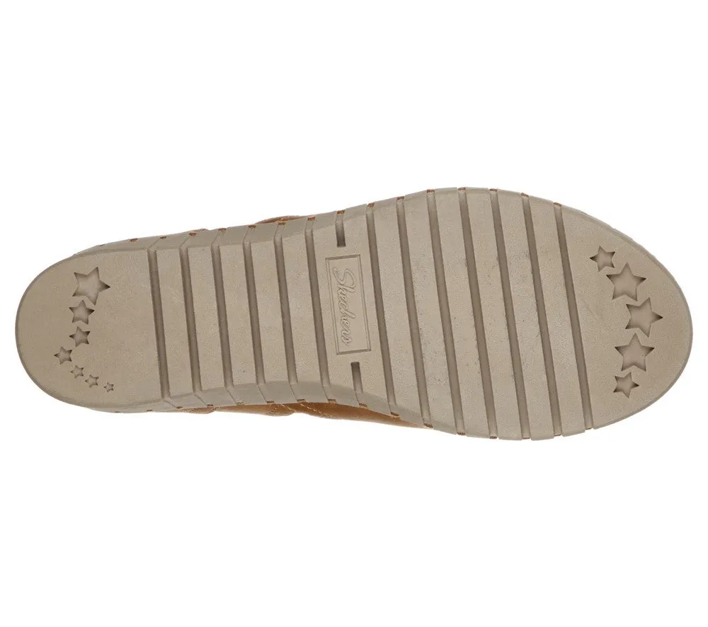 Ghete sport, dama, SKECHERS Pier Ave Mid Day, 167078-TAN maro, piele ecologica