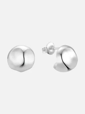 Hammered Ball Huggies: Sterling Silver