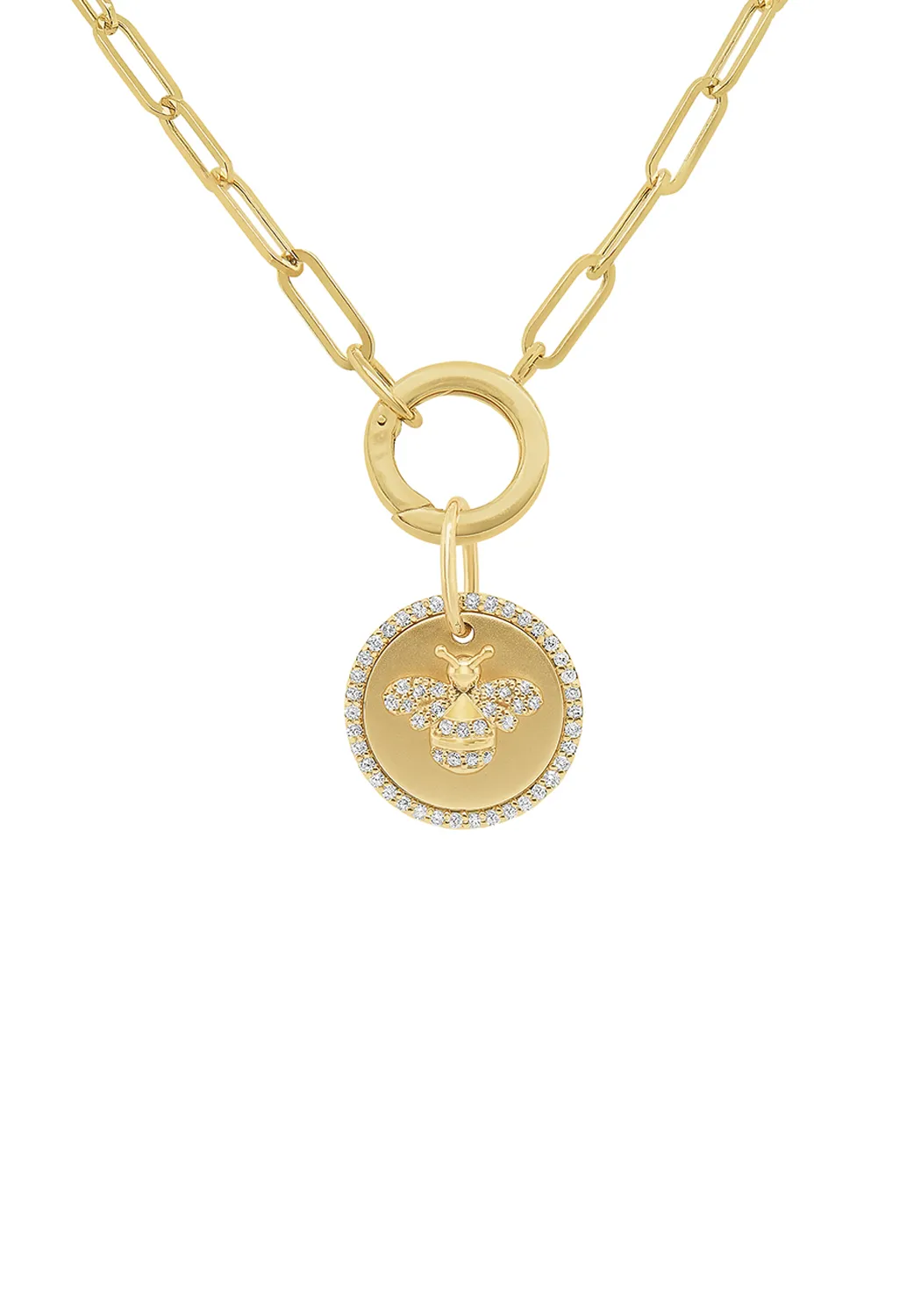 KC Designs 14KYG Diamond Bee Coin Charm Holder Necklace