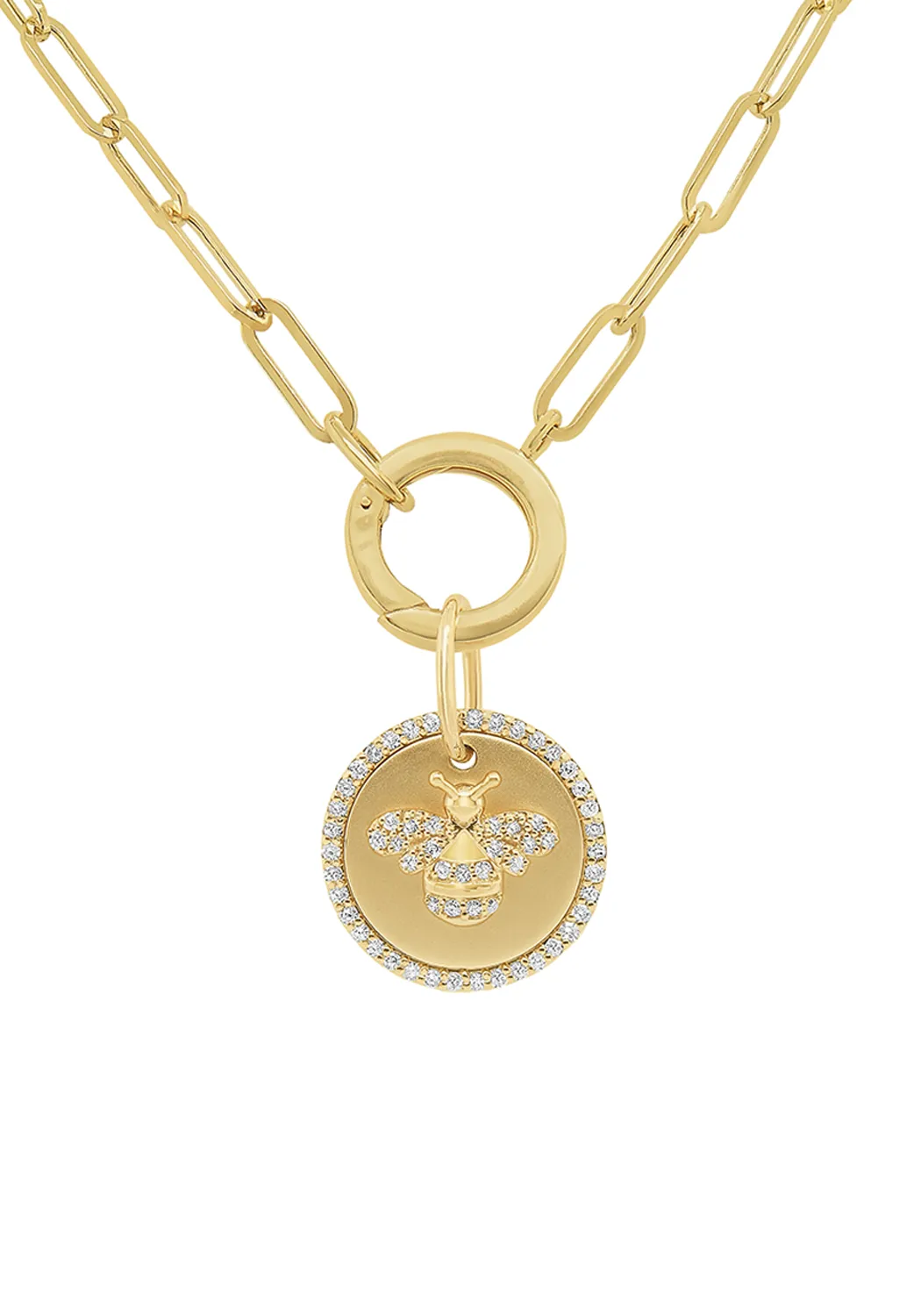 KC Designs 14KYG Diamond Bee Coin Charm Holder Necklace