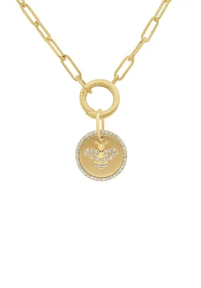 KC Designs 14KYG Diamond Bee Coin Charm Holder Necklace