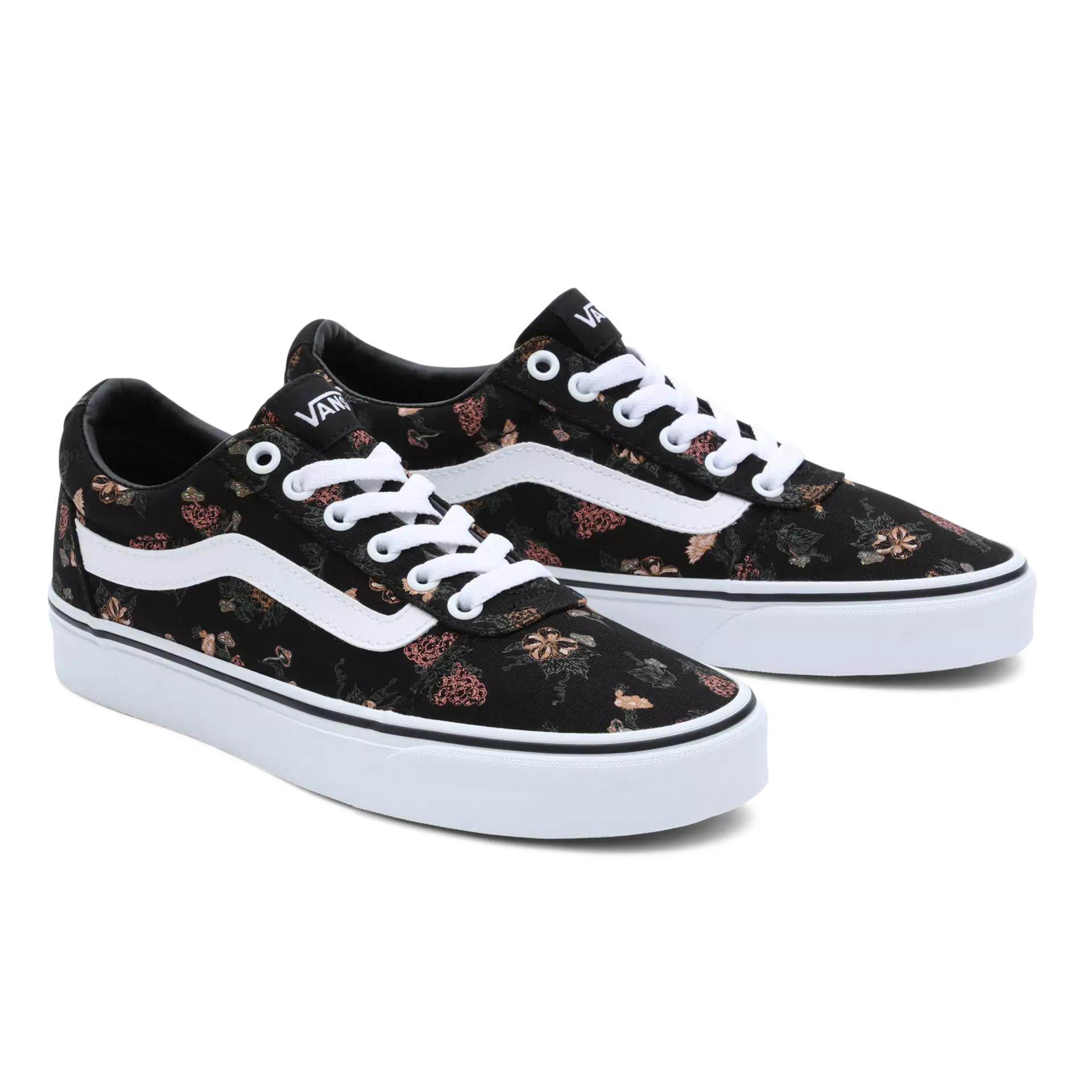 Ladies Garden Floral Black/White Vans Ward Old Skool Styling sale