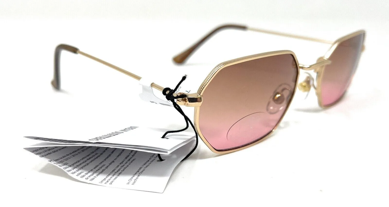 Ladies Sunglasses Gold Frame Pink Lenses Urban Outfitters 44014