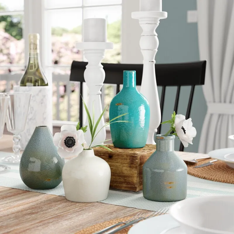 Nania Bud Aqua Indoor Ceramic Table Vase