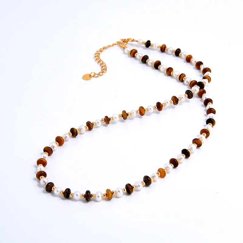 Natural Freshwater Pearl and Gemstone Necklace