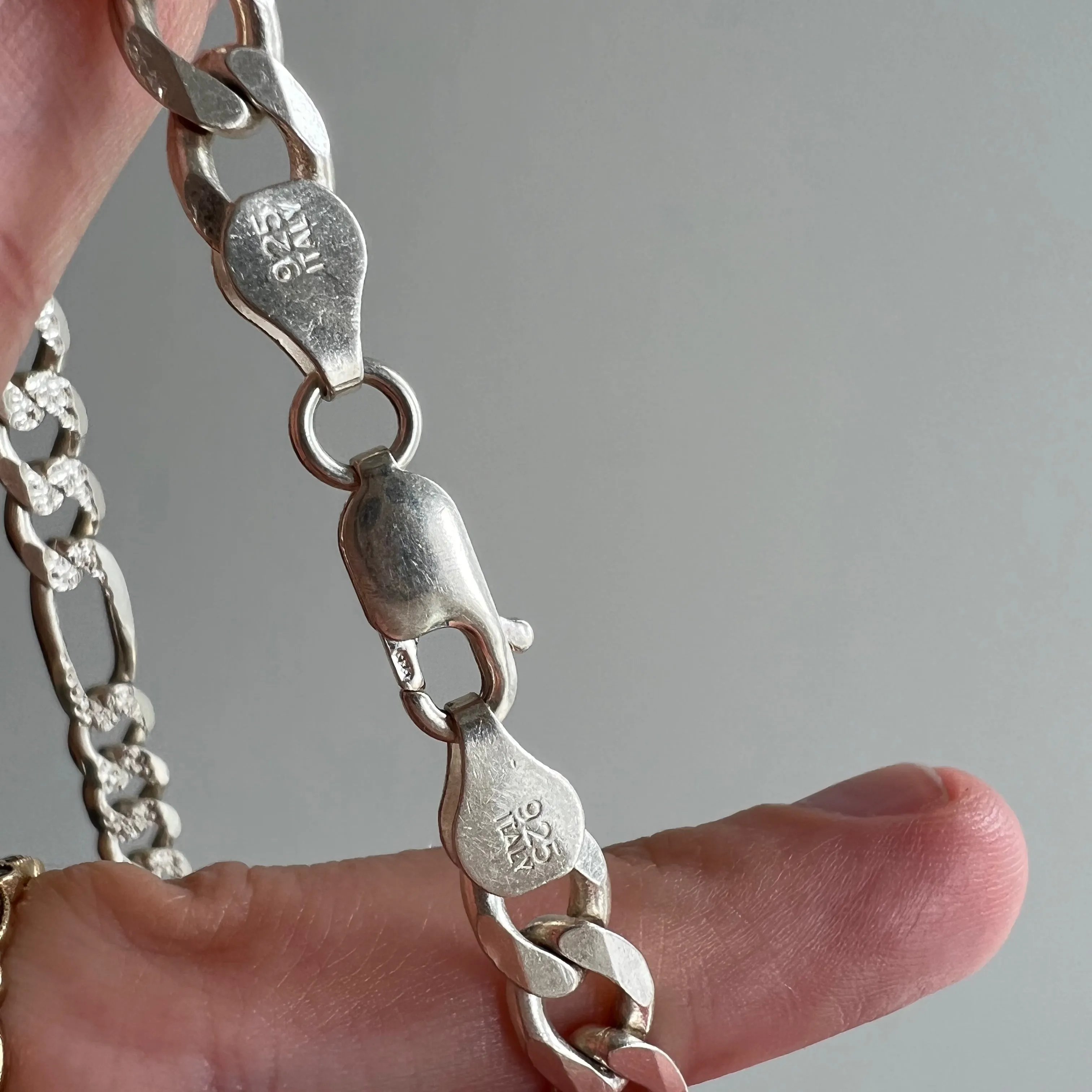 P R E - L O V E D // double sided figaro / Italy sterling silver figaro chain /22 over 32g