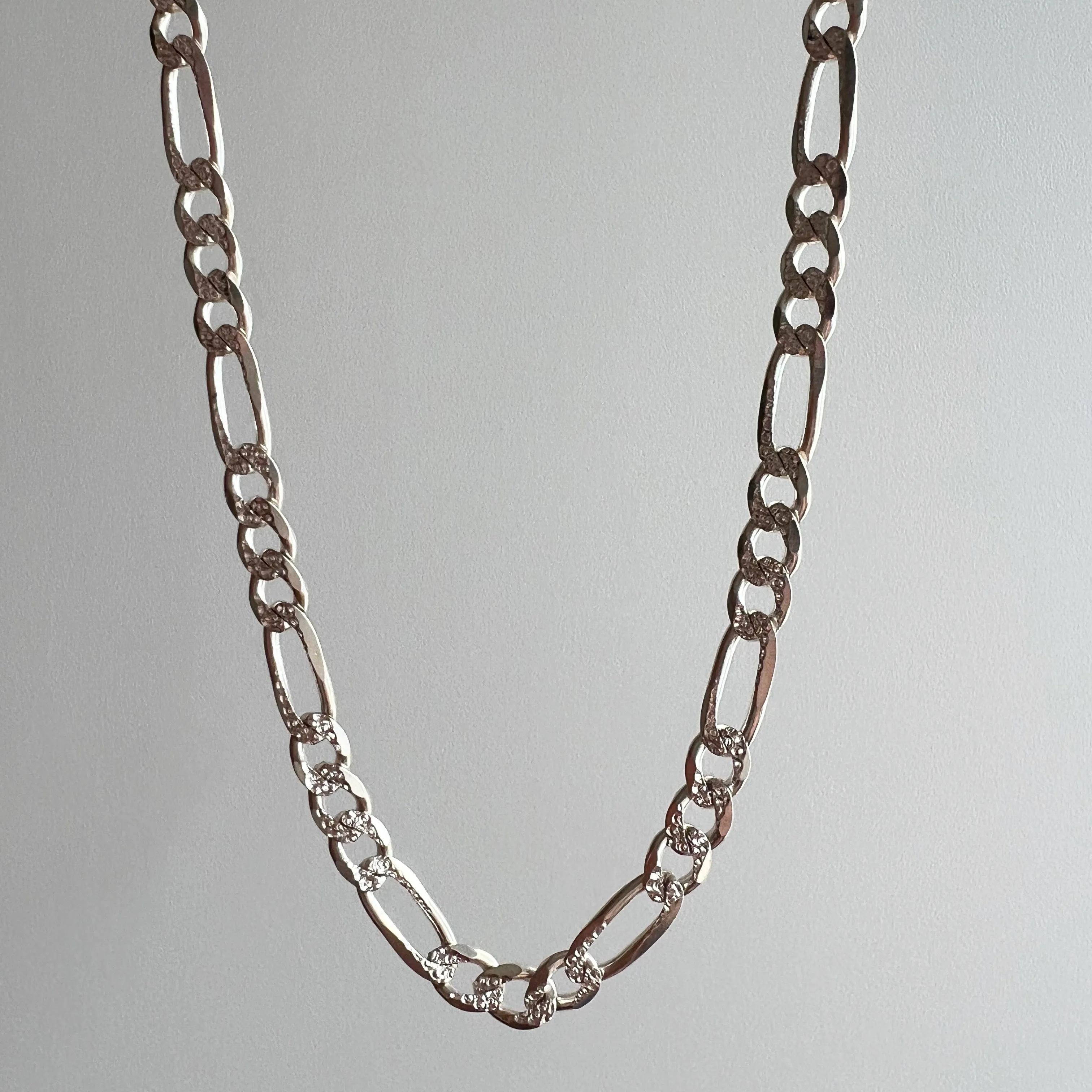 P R E - L O V E D // double sided figaro / Italy sterling silver figaro chain /22 over 32g