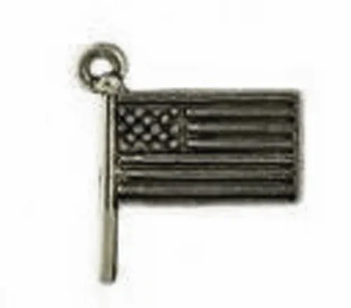 Patriotic American Flag Pewter Charm