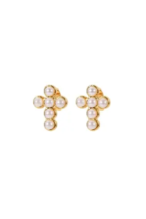 Pearl Cross Studs