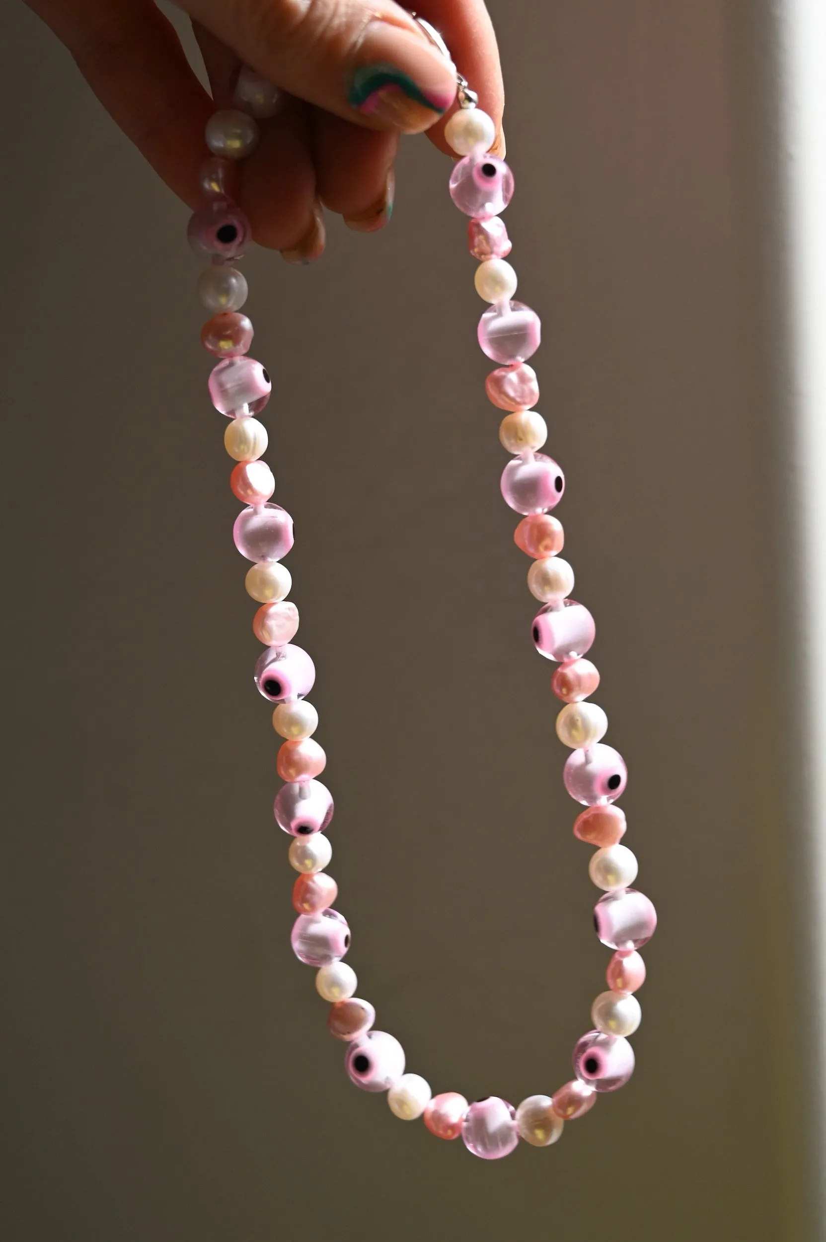 Pretty In Pink Pearl Necklace